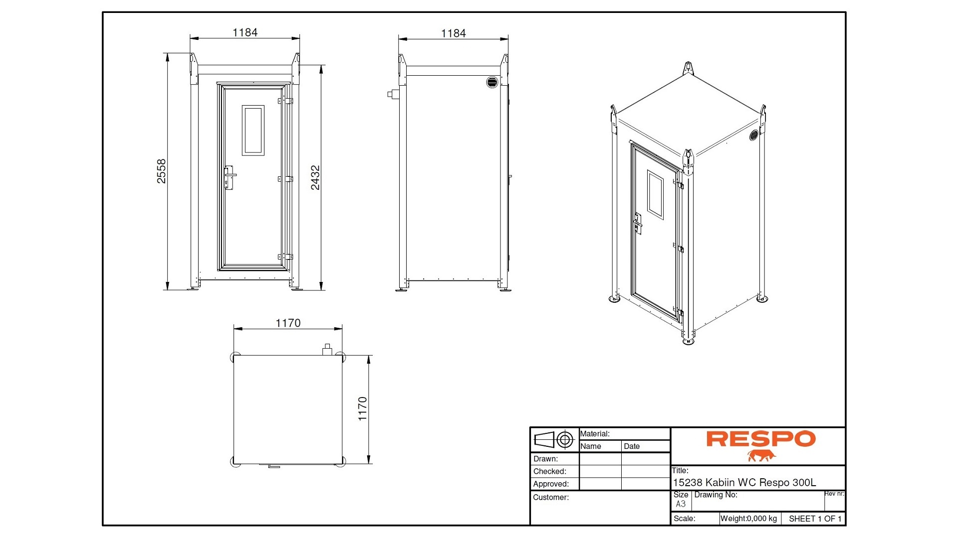 Mobile Toilette 300L